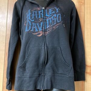 Harley-Davidson black Zip-Up hoodie sweatshirt women’s sz S New Port Richey, Fla